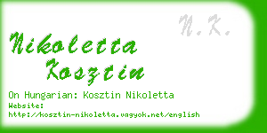 nikoletta kosztin business card